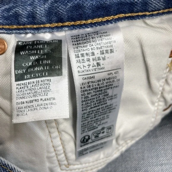 Levis Jeans Mens 36x29 Blue 501 ST Straight Leg Button Fly Denim - Picture 11 of 13